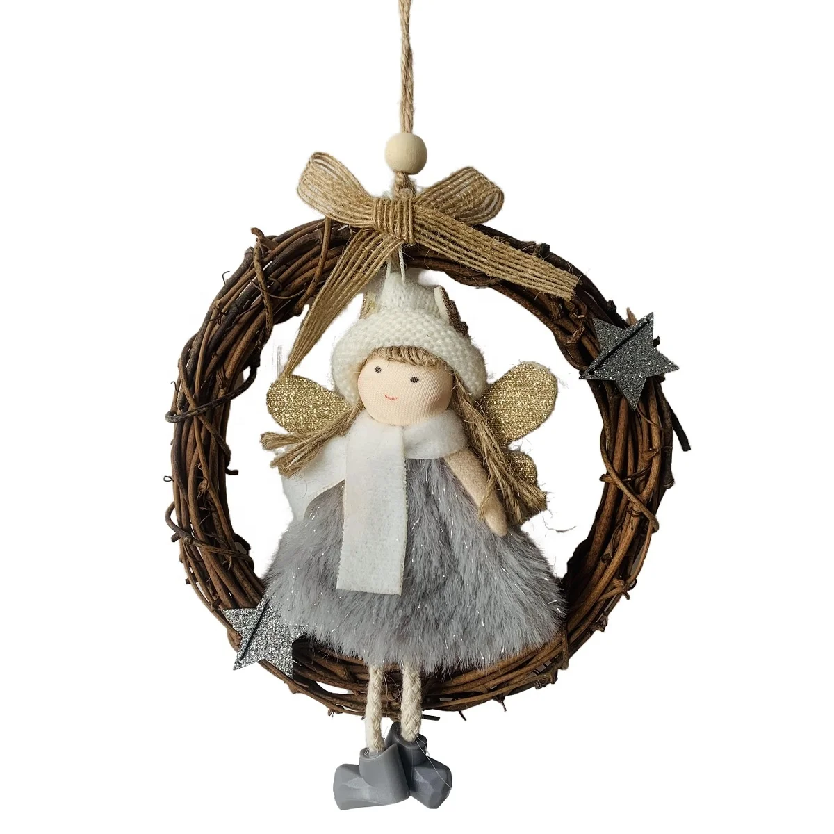Christmas angel hanging ornament ring
