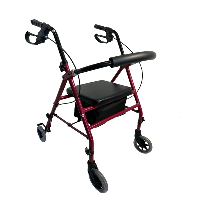 Aluminum Frame Assisted walking wheelchair Adult Disability Walker With Seat Labor saving Rollator with Basket