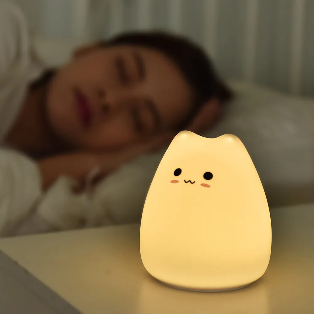 Eye-care Led Squishy Animal Night Lamp Auto off Usb Charging Kids Reading Lamp for Bedroom Living Room Decoration