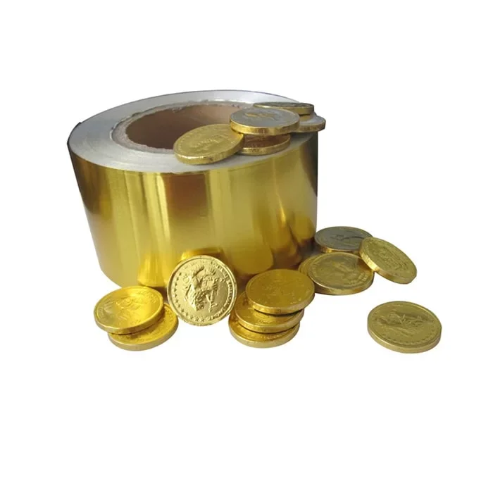 Custom Aluminum Foil Chocolate Film Packaging Aluminium Foil Roll For Chocolate Candy Bar