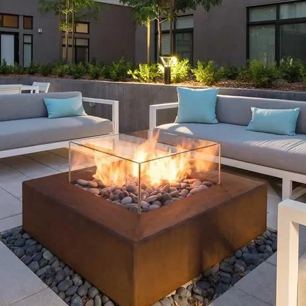 Corten steel fireplace patio furniture gas fire pit decorative corten steel garden treasure fire pits