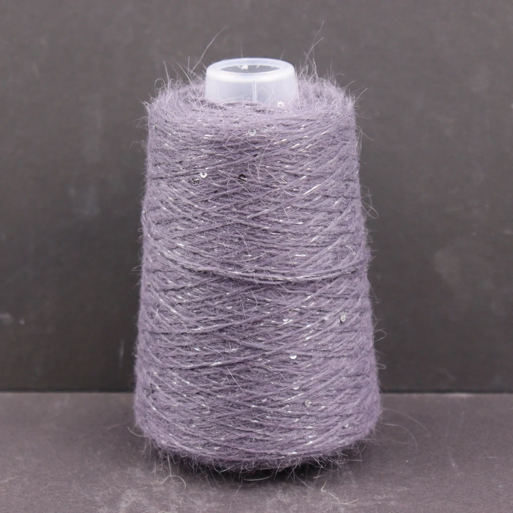 100g 600m Angora 2mm sequin  lurex yarn Angora rabbit hair cashmere wool long mink yarn Soft fluffy