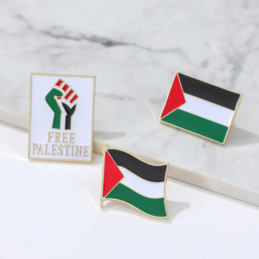 Manufacturer Custom Design Your Own Metal Enamel Lapel Pins Palestine Pin Badge Palestinian Palestine Flag Pin