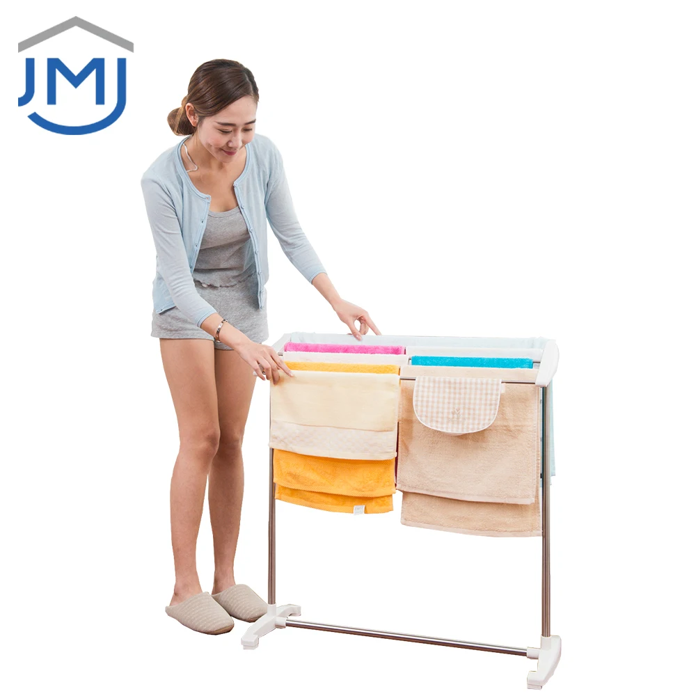 2021 JMJ Indoor Balcony Stainless Steel Stand Towel Shelf Bathroom Towel Rack