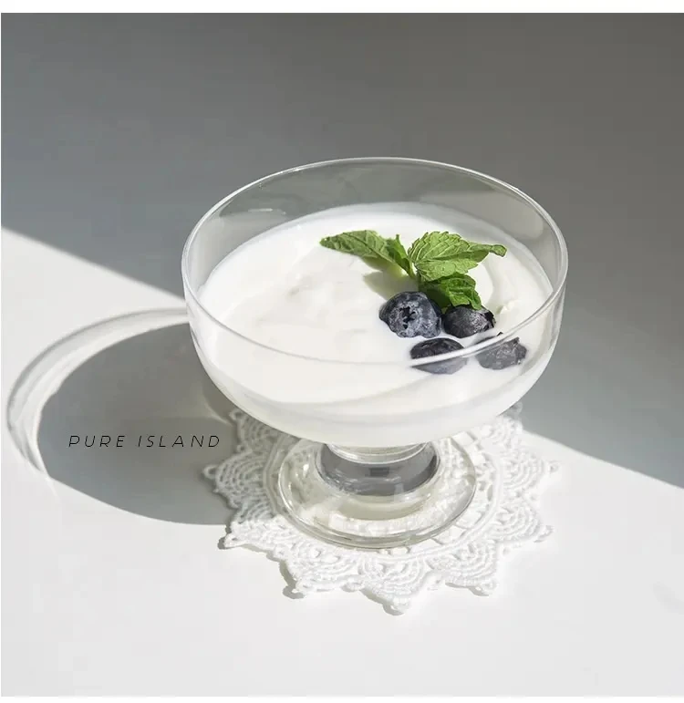 ins goblet ice cream clear glass yogurt dessert strawberry buffy glasses cup for ice cream
