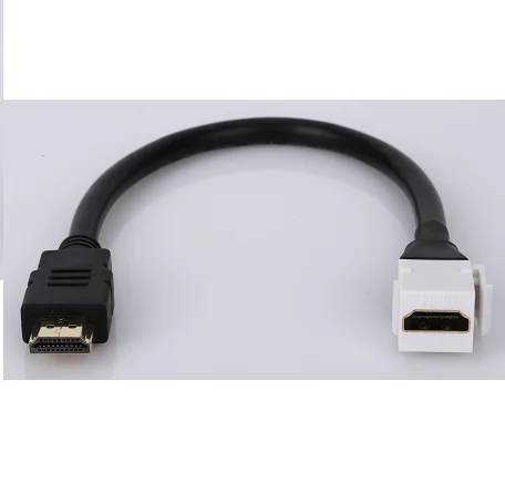 Top selling Hdmi adaptor Cable Keystone style HDMI Female to HDMI Male cable length customized