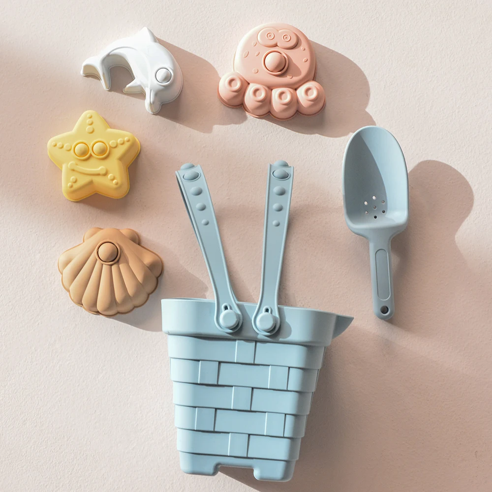 Summer Outdoor Toys silicone beach bucket outdoor kids Educational Beach Toy Silicone Bucket Pail and Spade sets