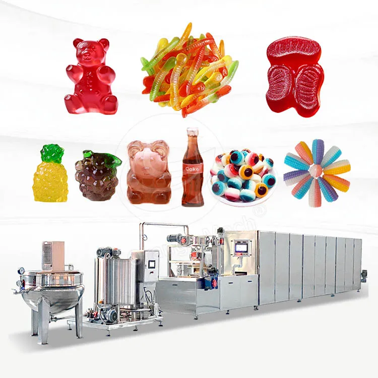 150 kg 300kg 600kg per hour fully Automatic vitamin gummy candy sweet bear mould filling stuffer machine