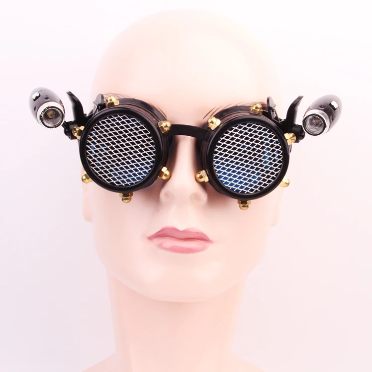 Rave Party Steampunk Goggles Vintage Sunglasses Steampunk Goggles With Barbed Wire Lens LED Party Goggles