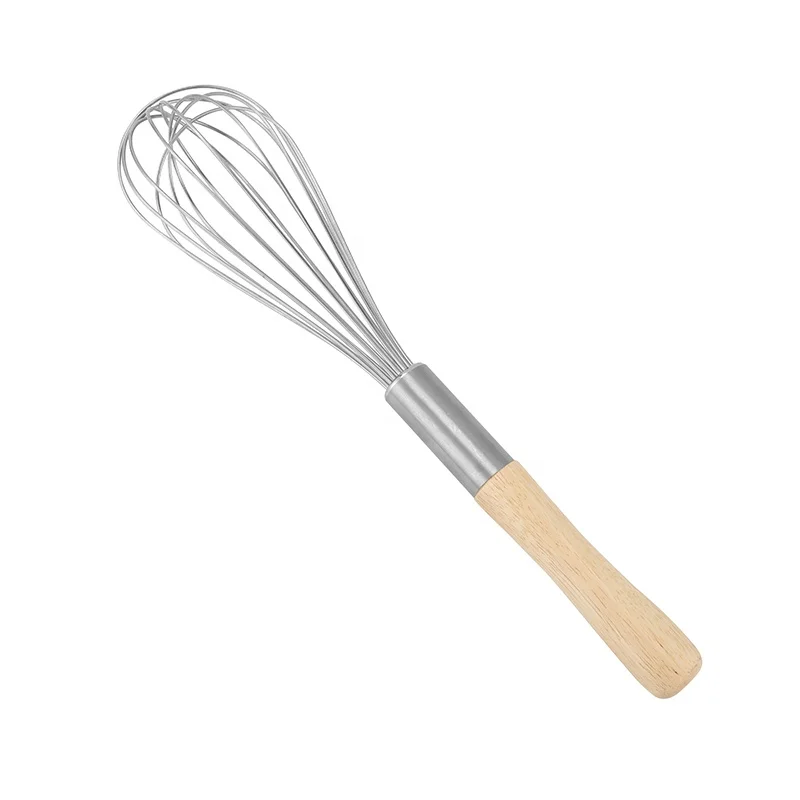 FUTIAN Stainless steel  whisk with wooden handle multifunction  tools for beating stirring and whisking