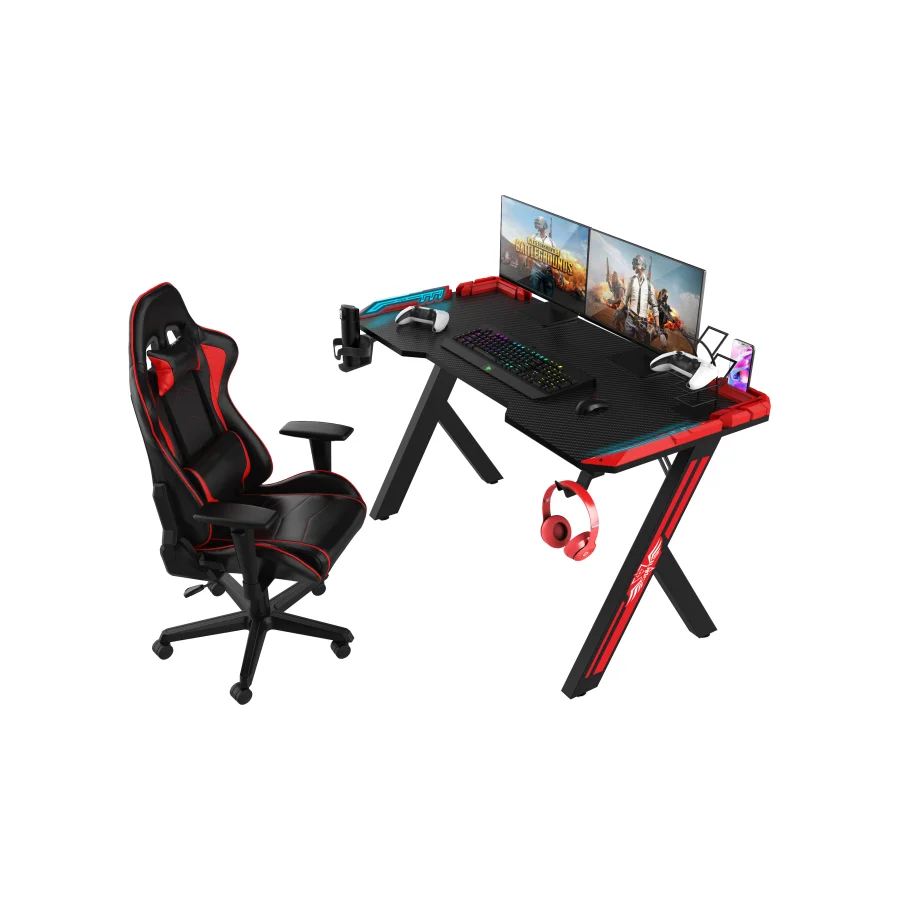 Factory Custom Gaming Table Pc Desk I Shaped Led Gaming Desk For PC Gaming Desk Table