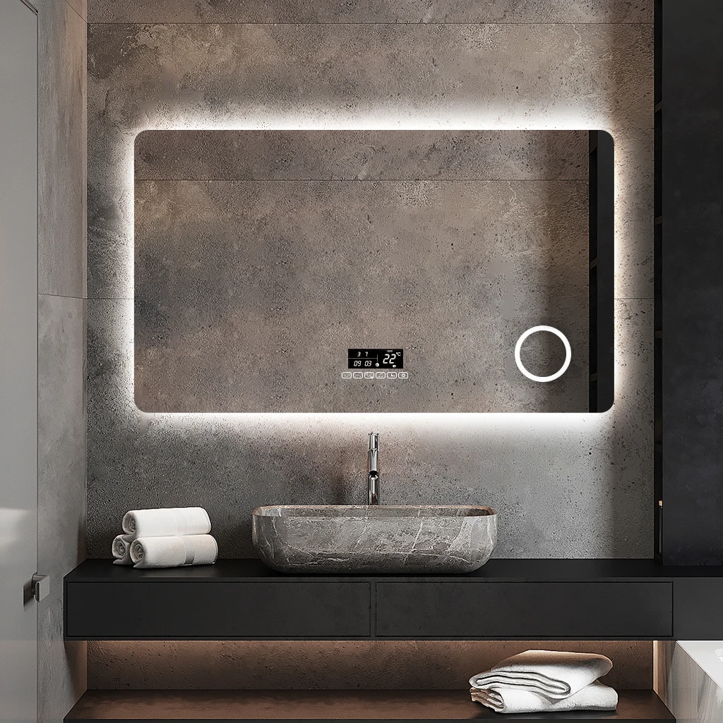 High Quality Home Wall-mounted Vanity Bluetooth Music Speaker led bathroom smart mirror with led light and bluetooth