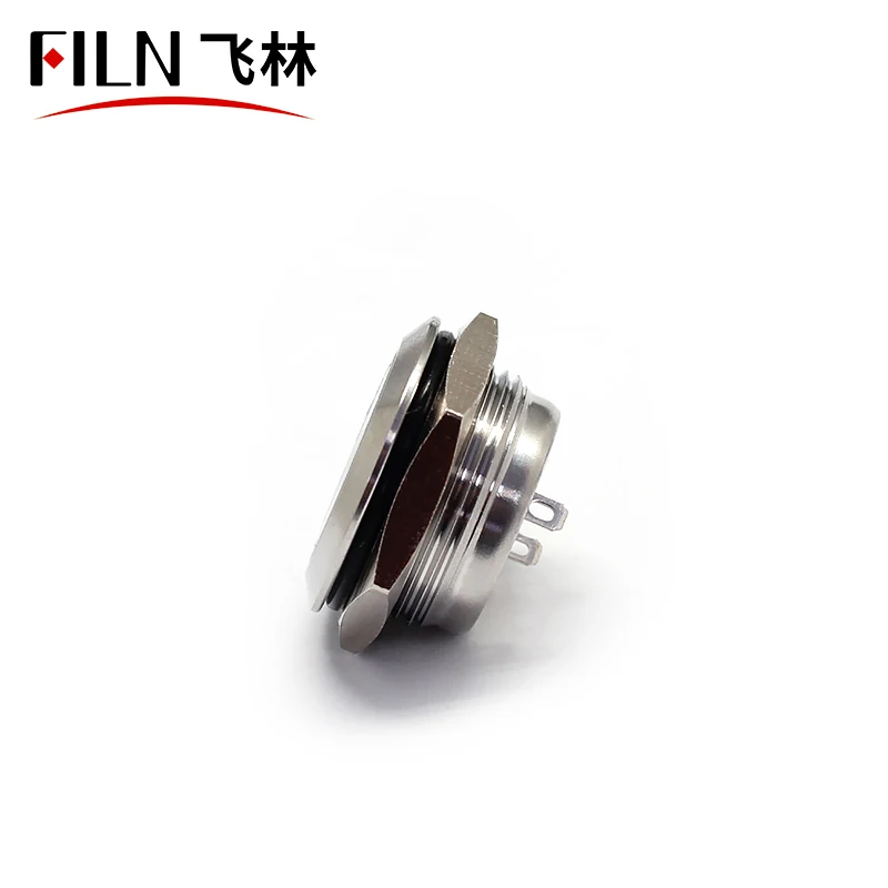 19MM New Short Size Normally Open Push Button Switch Flat Head Momentary stainless steel supply CE CCC ROSH IP65 UL