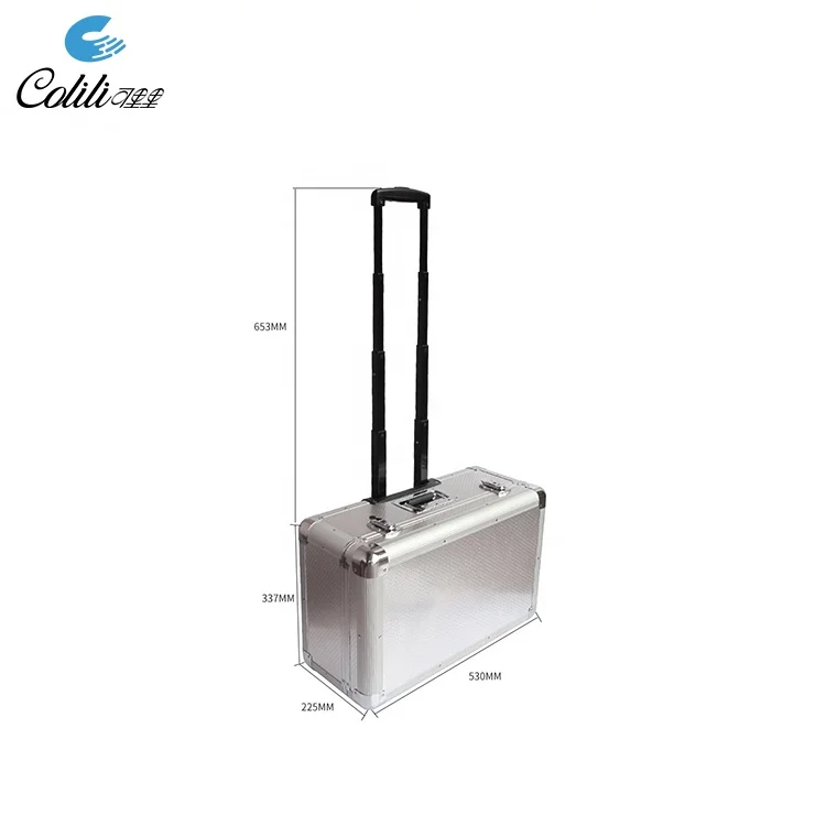 OEM office travel carry on barber aluminium suitcase with trolley