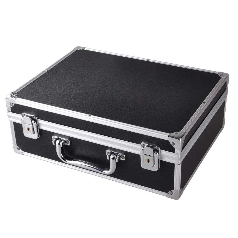 Professional hard Portable and Lock Black Aluminum Tool Case