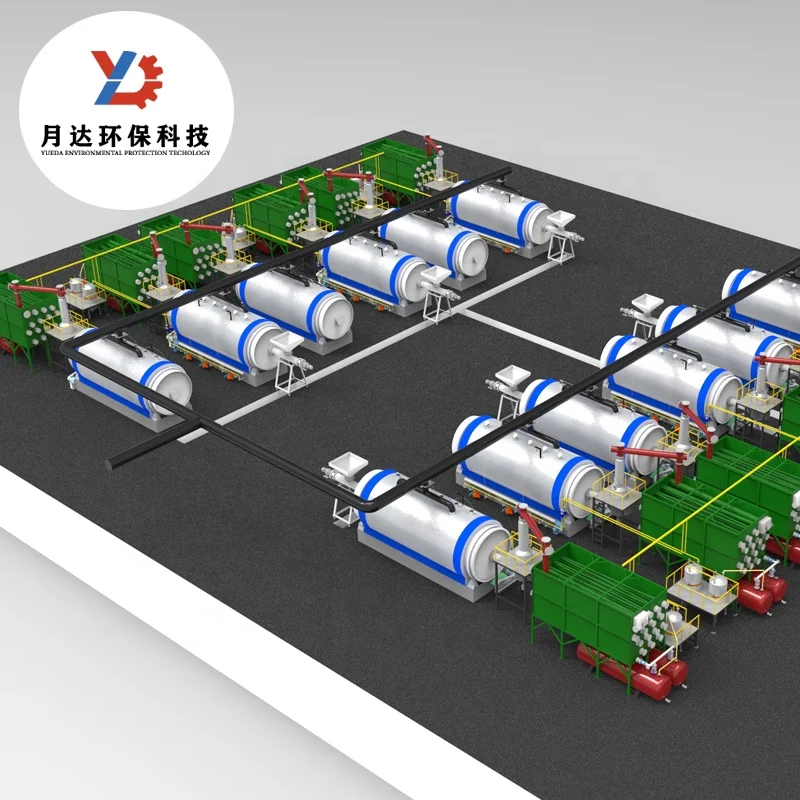 Automatic control waste tyres pyrolysis plant to clean diesel with new patents
