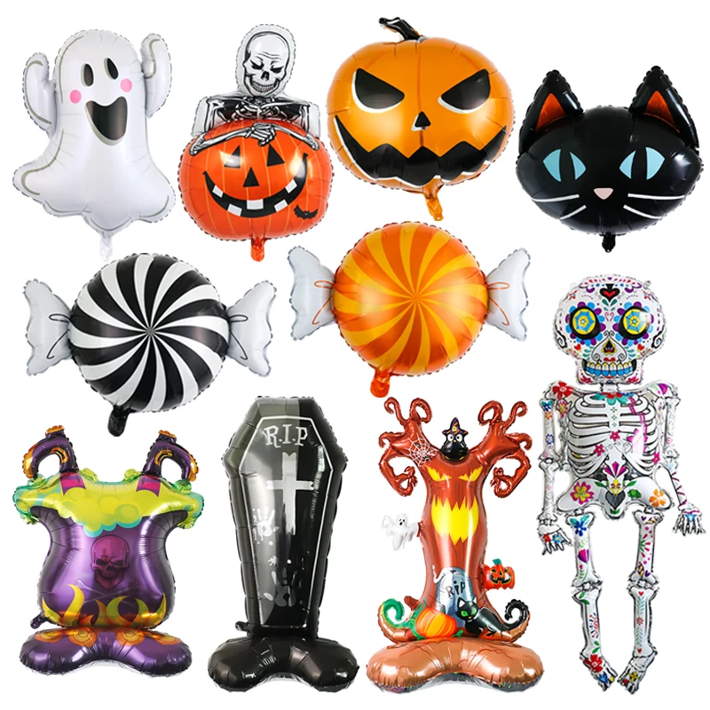New Halloween Foil Balloon Ghost Festival S-kull Head Pumpkin Halloween Theme Party Scene Decoration Balloons Kid Toys
