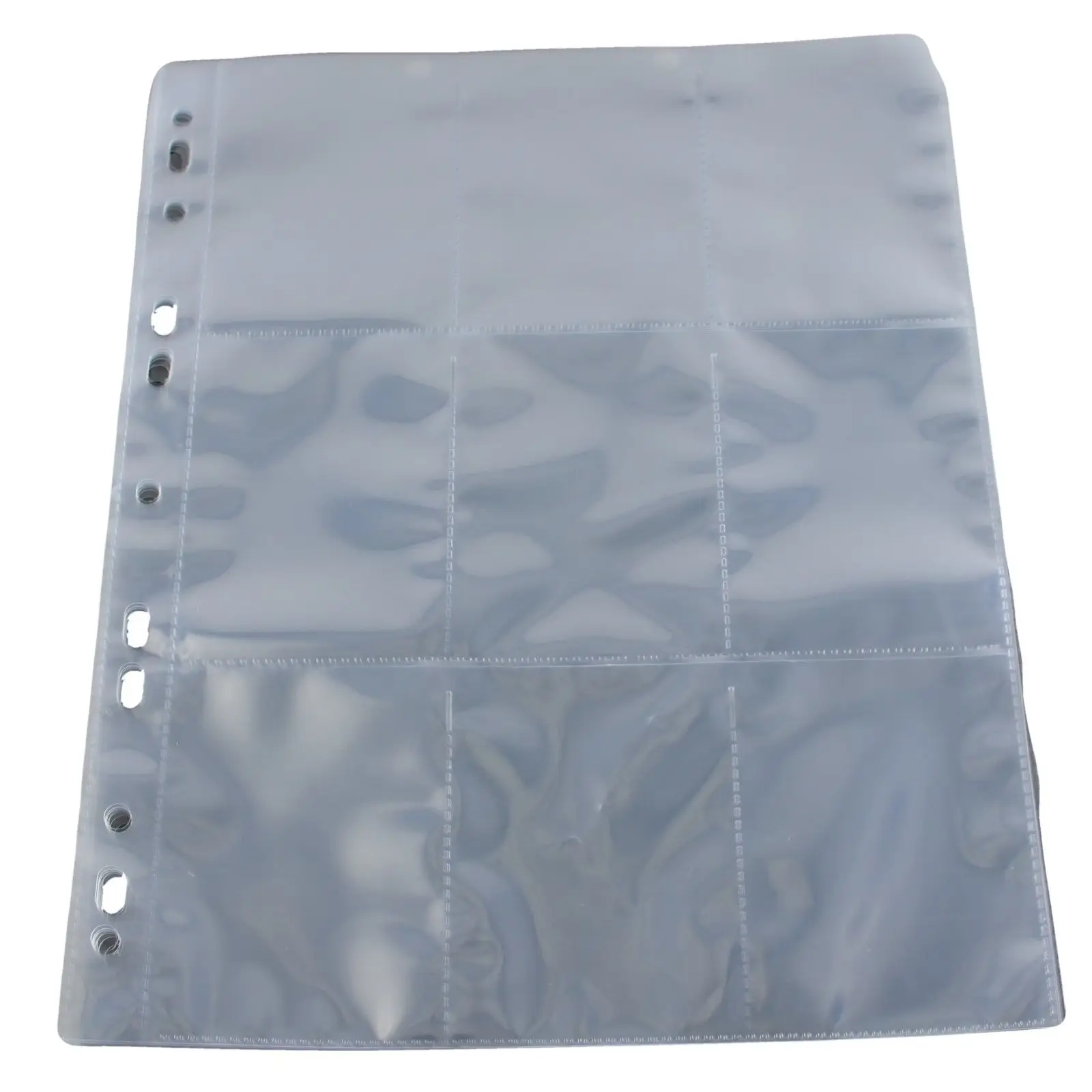
Transparent 9 pockets 11 holes perforated PP/PVC card page card album Holder Sleeve 