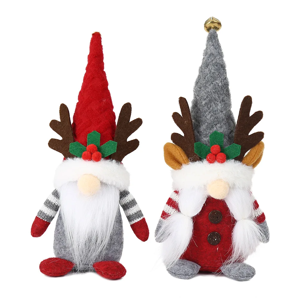 Hot Christmas Ornament Long Bearded Gnome with Lights Rudolph Doll LED Glowing Christmas Gnome Sweden Tomte Santa Elf Doll
