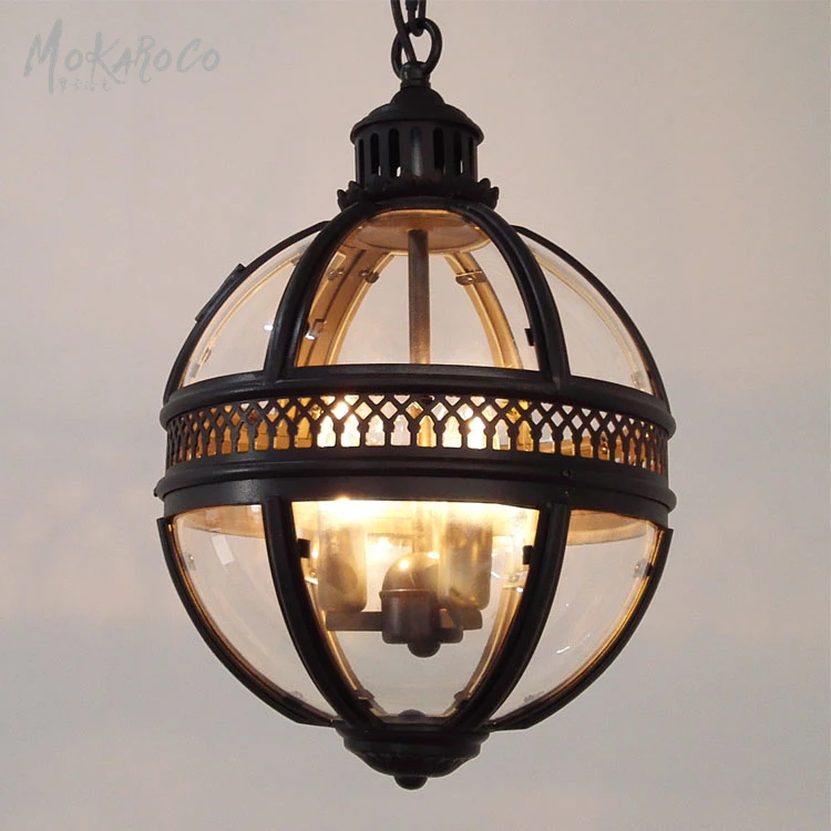 Victoria hotel pendant black color 3 Light 3 sizes glass ball chandelier factory outlet chandelier