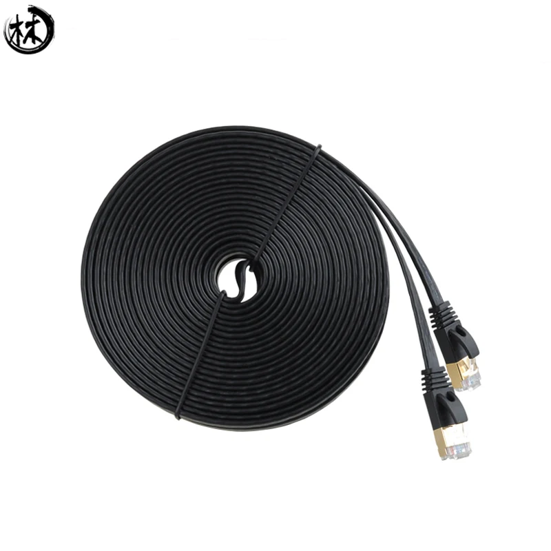 Fast Speed SSTP CAT7 Patch Cord Bare Copper Network Cable Pure Ethernet Lan Cable Flat Wire