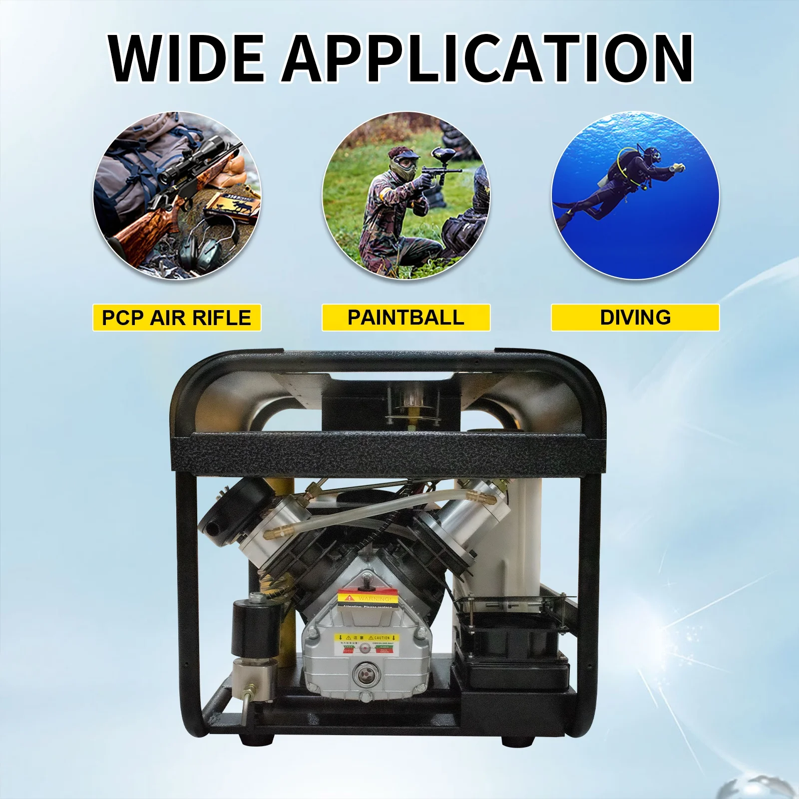 GP 2.2kw 30mpa 4500psi Double Cylinder 220V Auto Stop  High Pressure 300bar Scuba Diving Air Compressor