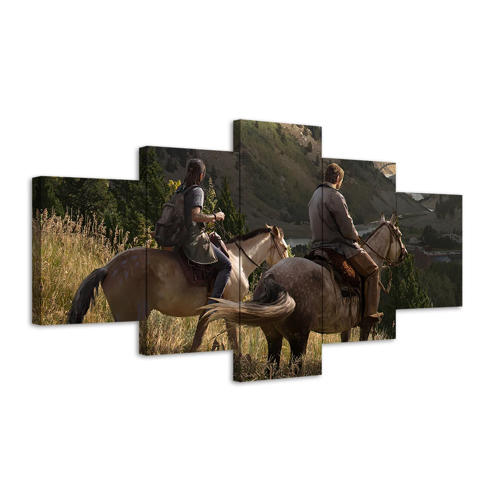 5 Pieces Video Game Poster The Last of Us Oil Painting Canvas Art Paints Wallpaper Home Decor Wall Stickers Wall Art Murals Gift