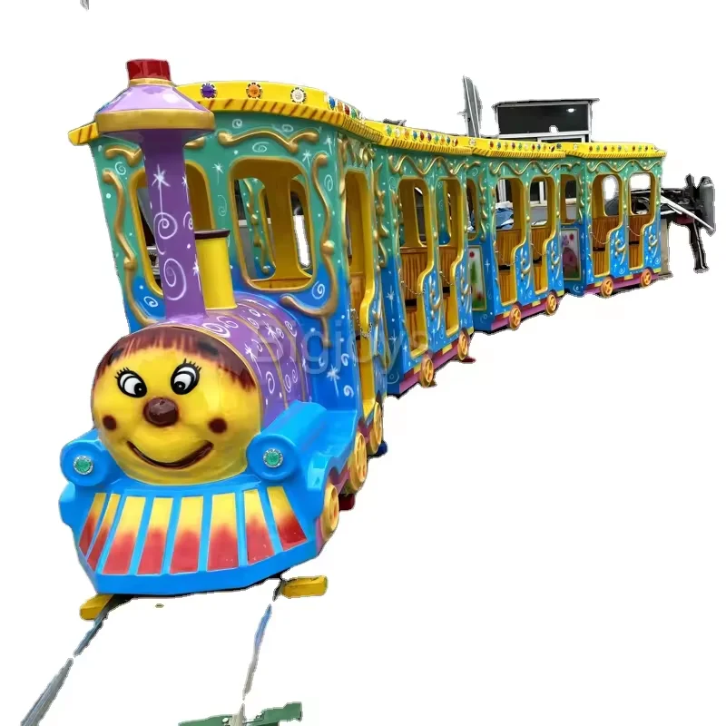 Cheap theme amusement park rides Sightseeing electric Track Tourist Train Happy Thomas Train for sale