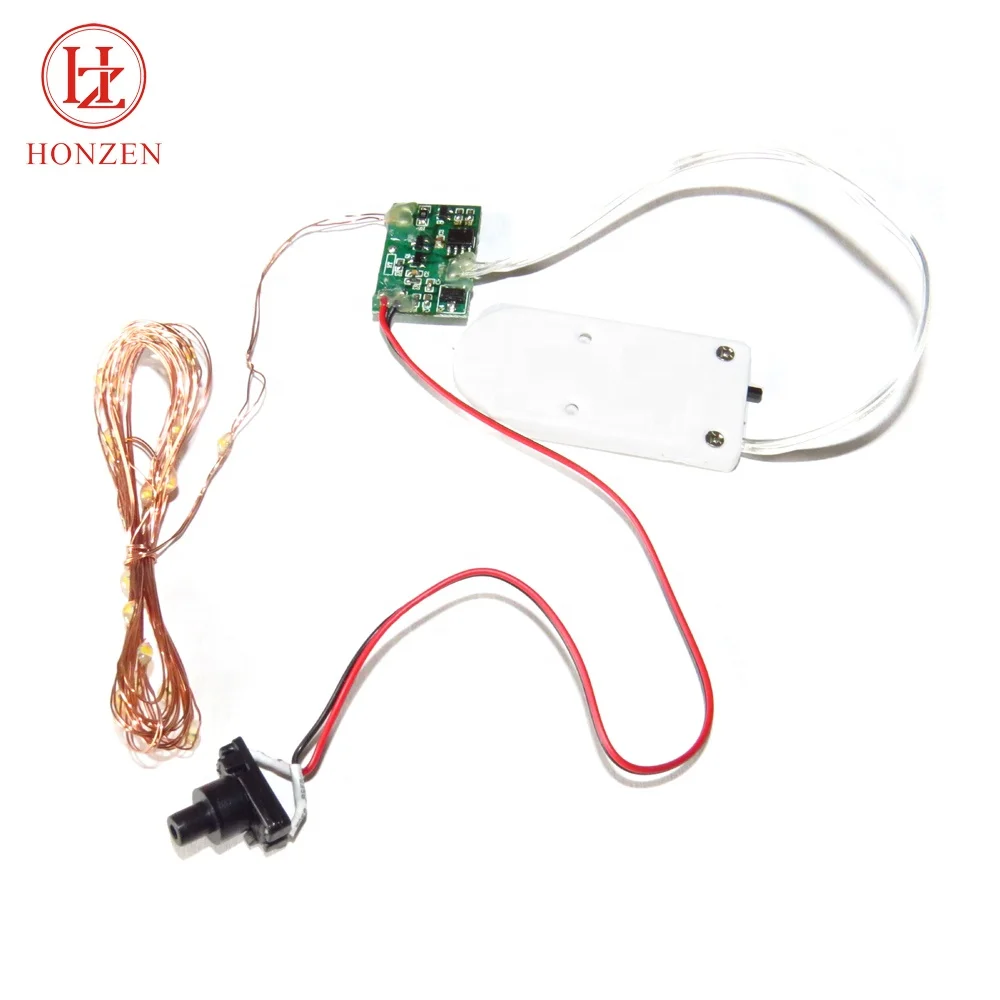 2M 20Leds Custom Motion Sensor Activated Small CR2032 Battery Operated Mini Copper Wire Led Fairy String Lights For Decoration