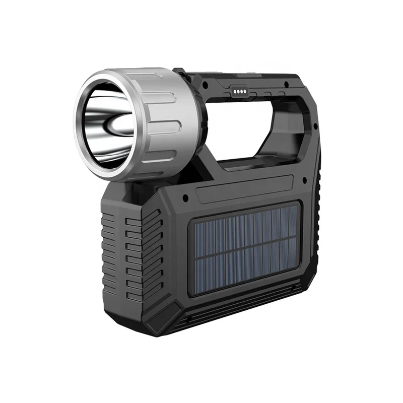 Portable USB Rechargeable Solar Searchlight Tent Lantern Light LED Flashlight Waterproof Camping Emergency Lamp with Power Bank
