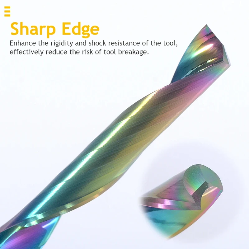 WEIX Factory Supply OEM Single Flute Up Cut Down Cut Solid Carbide End Mill for Aluminium with 8mm Shank CNC Router Bits