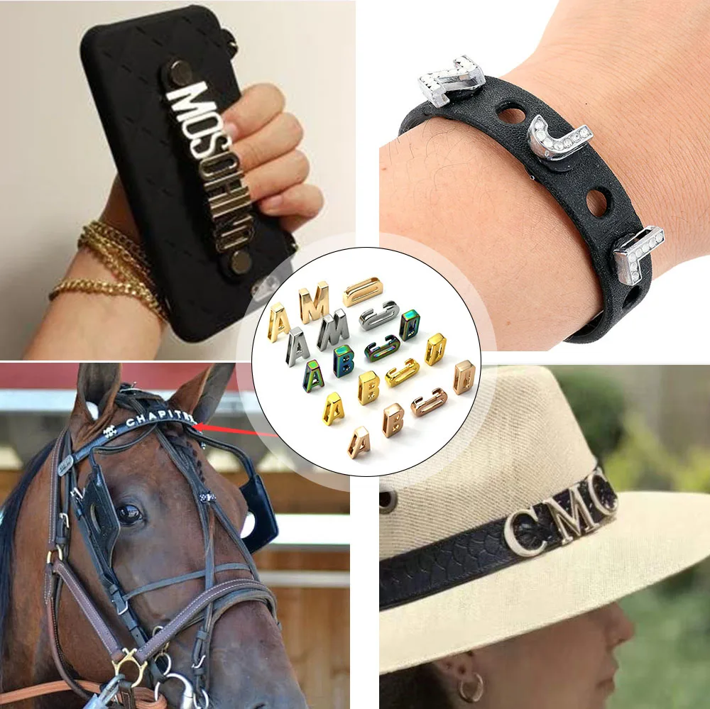 Manufacture 8mm Alloy Small Charm Letter Nickel-Free Bag Accessories Brand Logo Metal Letters For Leather Bags And Clothing