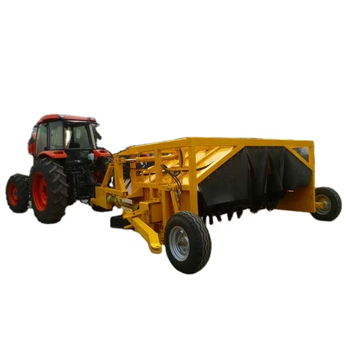 Compost pile machinery composting turner/mixer pulled by tractor