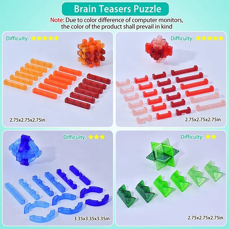 Adult Desk Toys IQ Mind Logic Test Challenge Game 3D Unlocking Puzzles Box Brain Teasers Puzzle for Kids