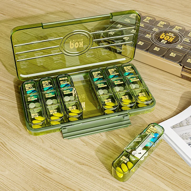 High-capacity Plastic 7 Day Tablet Medicine Storage box organizer Medicine Cases Weekly Storage Box Organizer