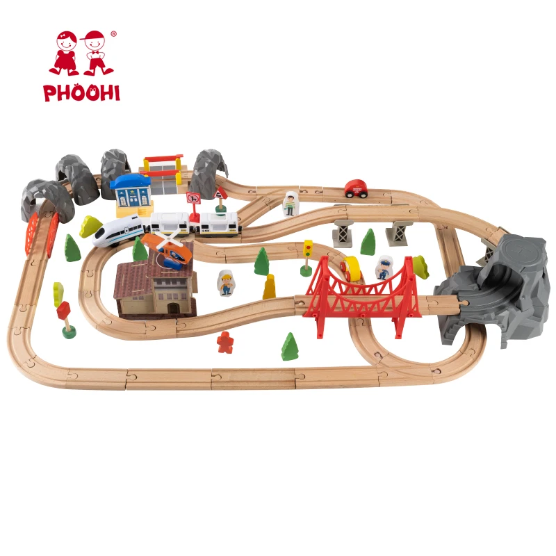 Hot Selling Children Educational Learning Kids Play Railway Set Wooden Train Toy for Baby Train Toy