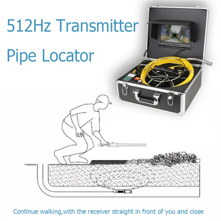 10 inch monitor 40M 512hz locator sonde camera pipe inspection Industrial Endoscope drain sewer Meter Counter camera 22mm