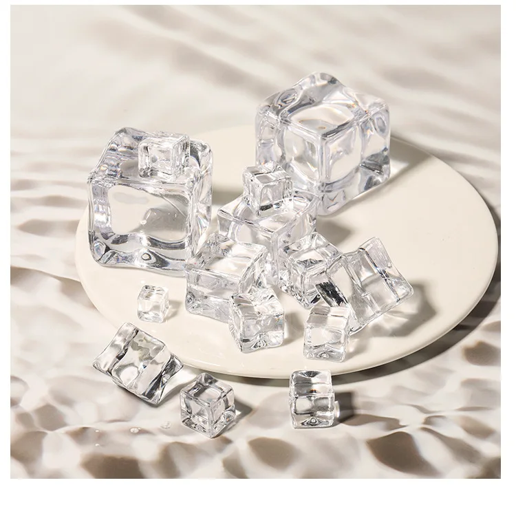 10mm 14mm 15mm 18mm 20mm 25mm 30mm 40 mm Clear Acrylic Irregular square Ice Cubes for bar Diy Crafts Slime toy