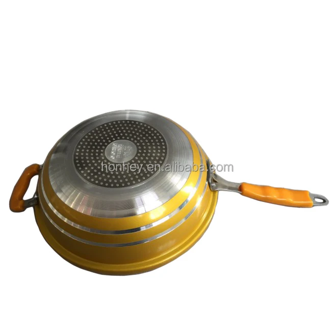 new die cast aluminum white marble non stick pots and pans with wooden handle cookware sets