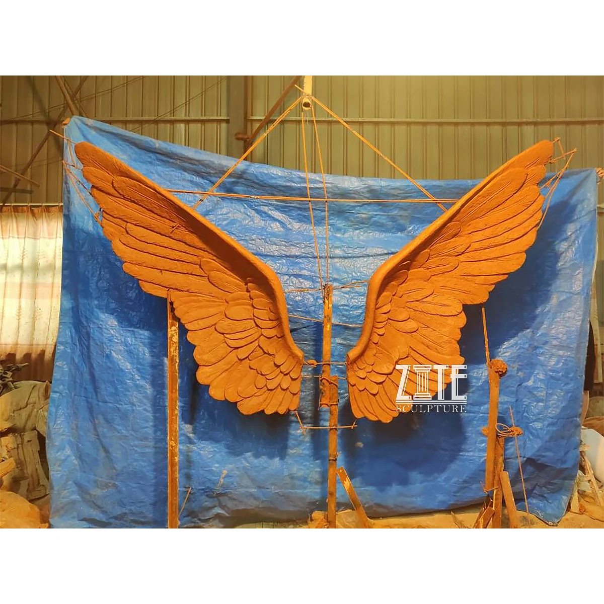 Hot Sale Outdoor Decoration Sculpture Bronze Angel Wings Statue