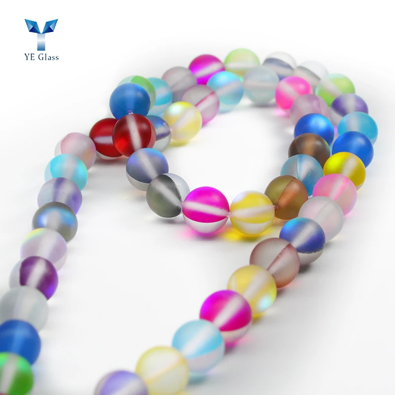 Multicolor6/8/10/12mm Rainbow Moonstone Round Beads Grade Round Loose Bead