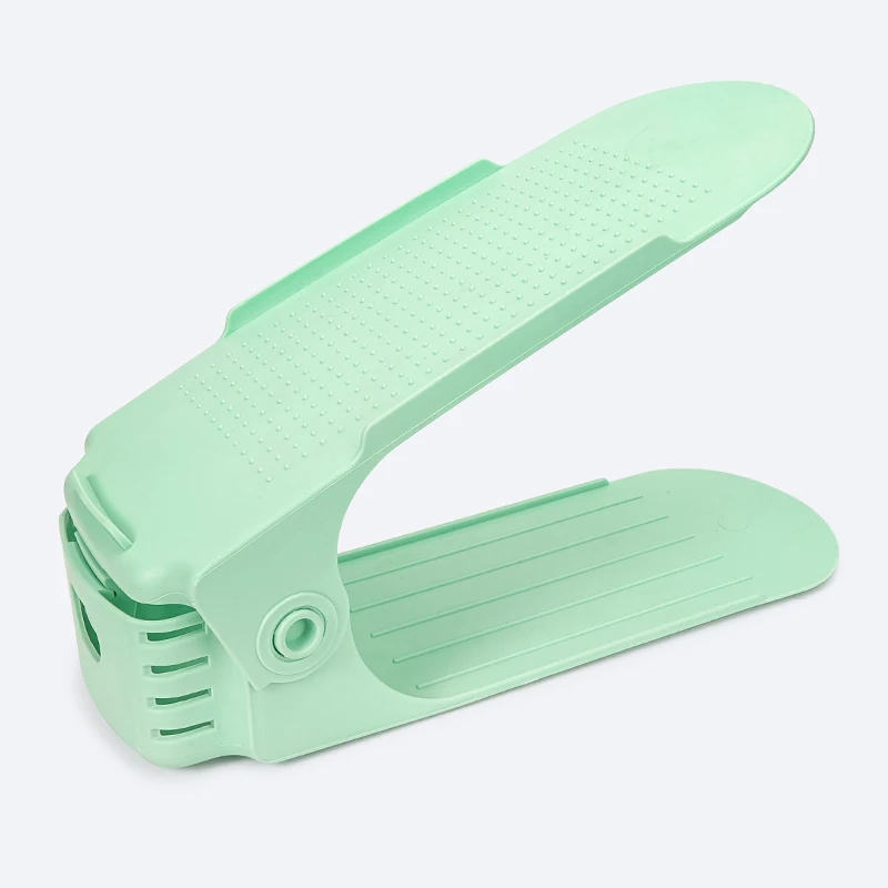 2022 New Arrival Double Layer Space Saving Plastic Shoe Rack Slots Organizer