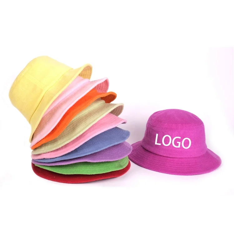 Хлопковая однотонная шляпа для взрослых с логотипом на заказ, зеленая, оранжевая, розовая шляпа для полотенец, роскошная Панама
