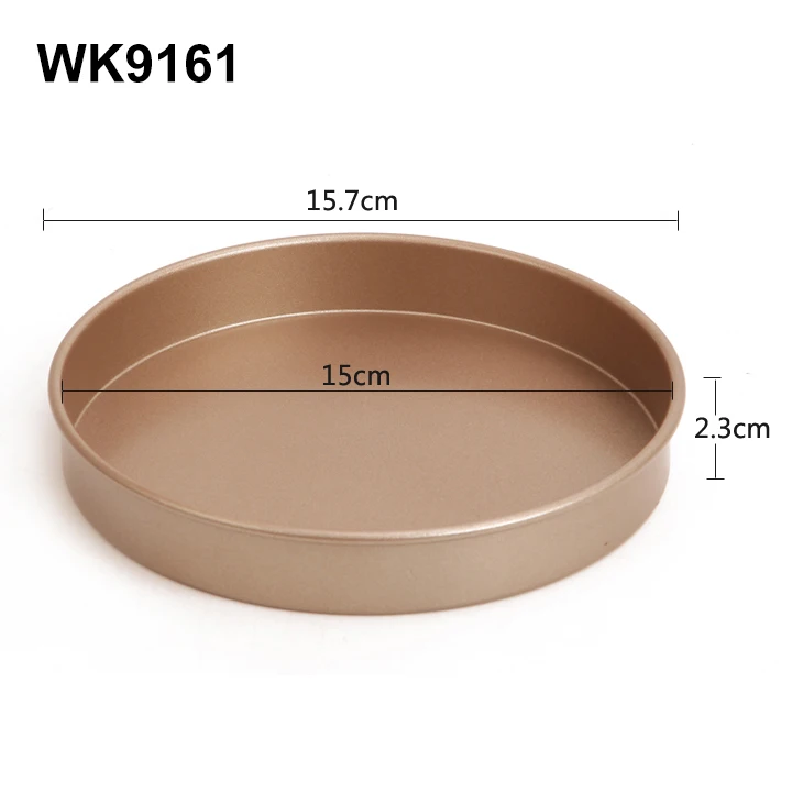 champagne gold 6 Inch Non-stick Round Bakeware Pizza Pan carbon Steel Kitchen Baking Tray