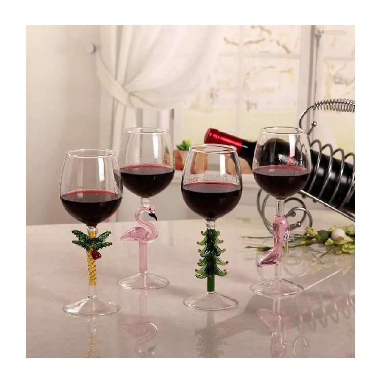 Custom Borosilicate Glass High-heeled Shoes Rose Goblets Wine Goblet For Wedding Banquet Party