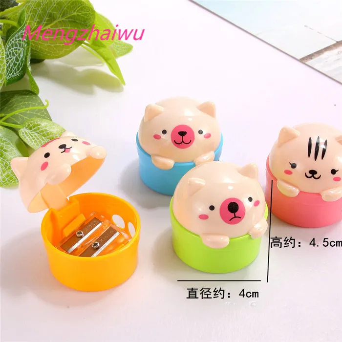 Saudi Arabia kids stationery items list with price cute animal double hole manual kawaii wood pencil sharpener