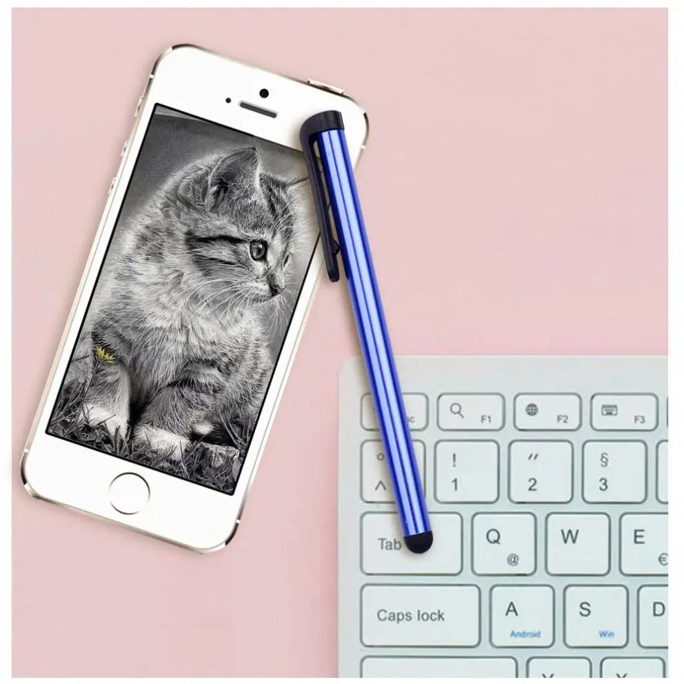 100pcs/lot Capacitive Touch Screen Stylus Pen for IPhone IPad IPod Touch Suit for Other Smart Phone Tablet Metal Stylus Pencil
