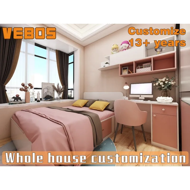 
factory direct design customized pink bedroom set luxury and high quality doll bedroom set kids bedroom sets 