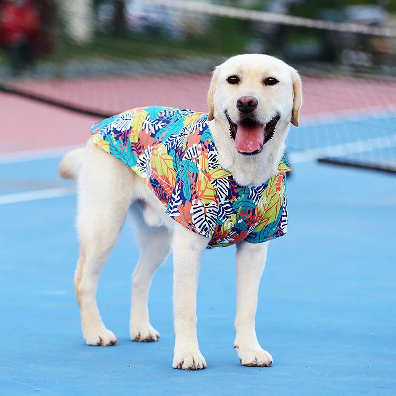Hawaii Style Quick-Drying Pet Apparel Casual Canine Shirts for Dogs Cats Cotton XL XS Print Clothes Cool to Wear Spring Season