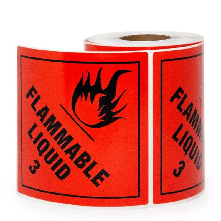 Un 3480 Danger Corrosive Chemicals Warning Semi Gloss Paper Label Printing Adhesive Sticker Shipping Thermal Transfer Labels